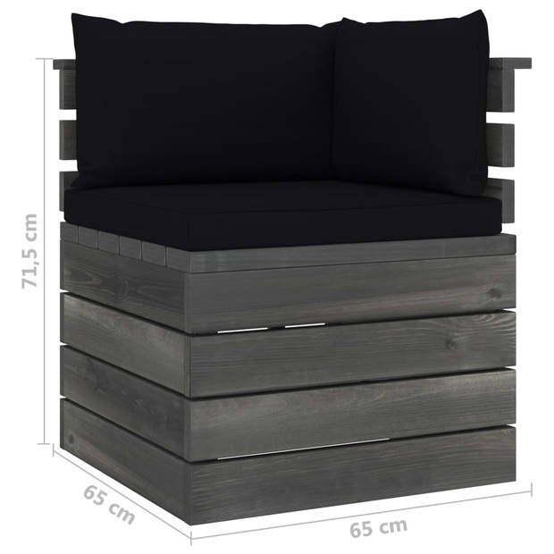 vidaXL 7-delige Loungeset met kussens pallet massief grenenhout