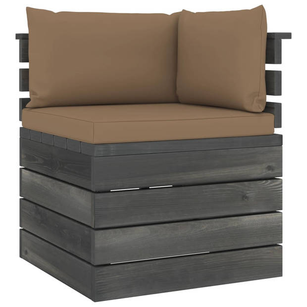 vidaXL 6-delige Loungeset met kussens pallet massief grenenhout