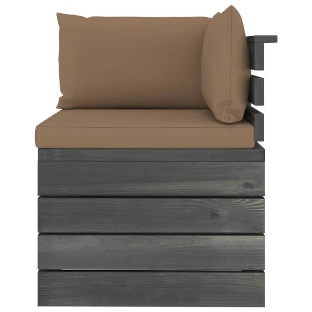 vidaXL 6-delige Loungeset met kussens pallet massief grenenhout