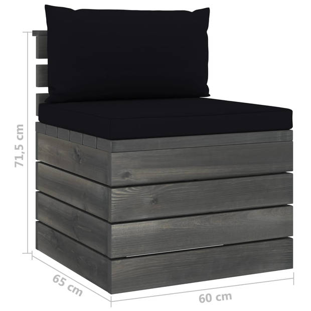 vidaXL 6-delige Loungeset met kussens pallet massief grenenhout