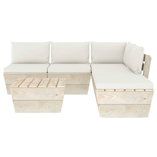 vidaXL 6-delige Loungeset met kussens pallet vurenhout