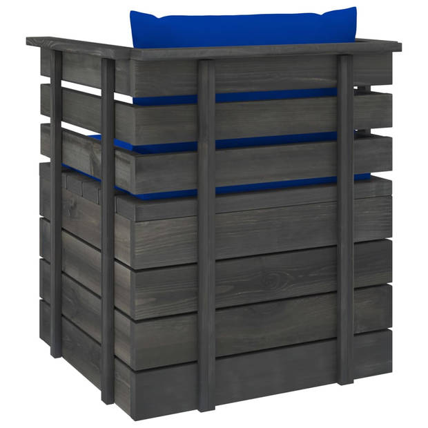 vidaXL 5-delige Loungeset met kussens pallet massief grenenhout