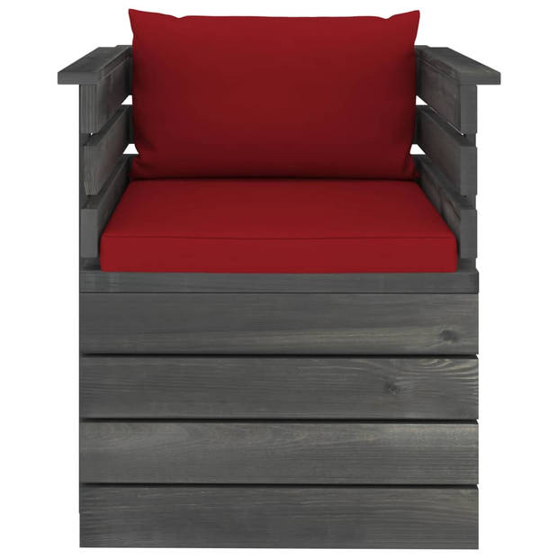 vidaXL 7-delige Loungeset met kussens pallet massief grenenhout