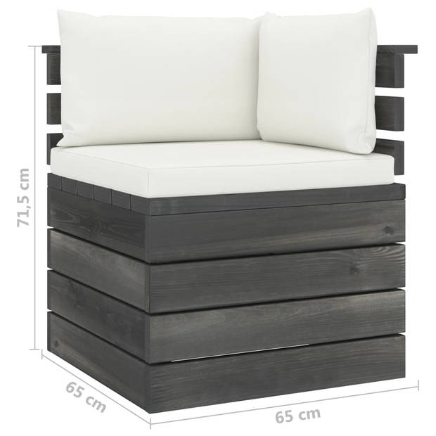 vidaXL 7-delige Loungeset met kussens pallet massief grenenhout