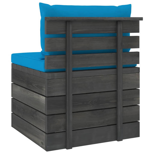 vidaXL 2-delige Loungeset met kussens pallet massief grenenhout