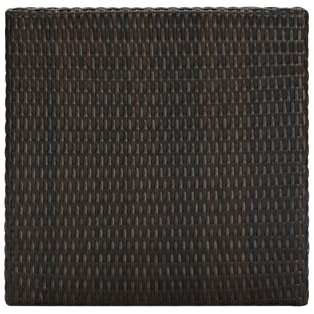 vidaXL Tuinbartafel 60,5x60,5x110,5 cm poly rattan bruin