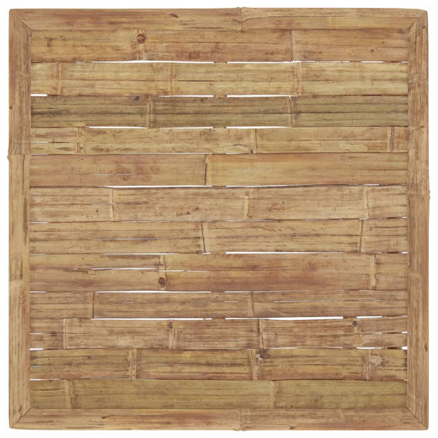 The Living Store Bamboe Loungeset - Tuinmeubelset - Afmetingen- 65 x 70 x 60 cm - Kleur kussen- Crèmewit