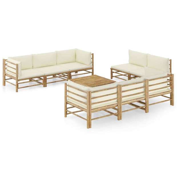 The Living Store Bamboe Loungehoek - Lounge Set - 65 x 70 x 60 cm - Modulair ontwerp - Lichtgewicht constructie -