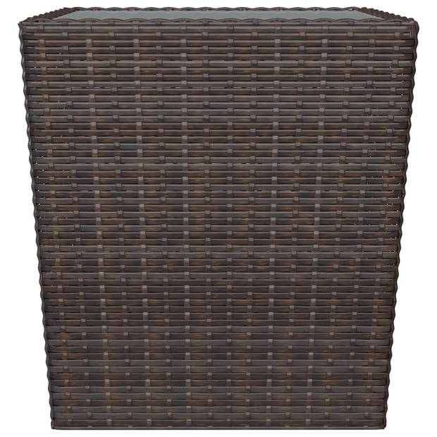 vidaXL 3-delige Bistroset poly rattan en gehard glas bruin