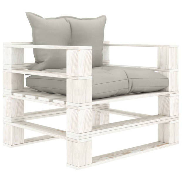 vidaXL 5-delige Loungeset met taupe kussens pallet hout