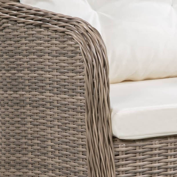 vidaXL 11-delige Tuinset poly rattan bruin