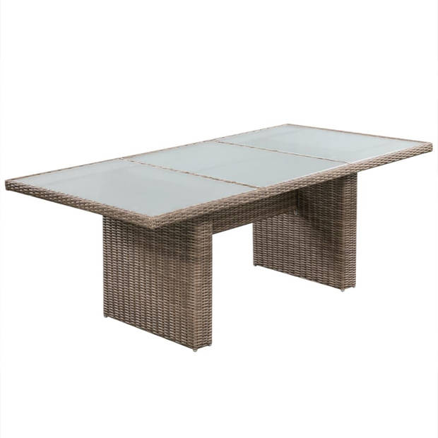 vidaXL 11-delige Tuinset poly rattan bruin