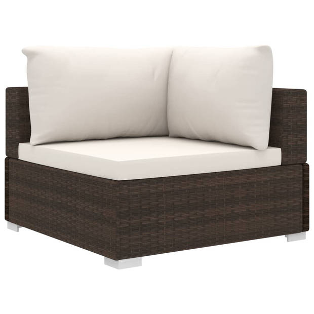 vidaXL 8-delige Loungeset met kussens poly rattan bruin