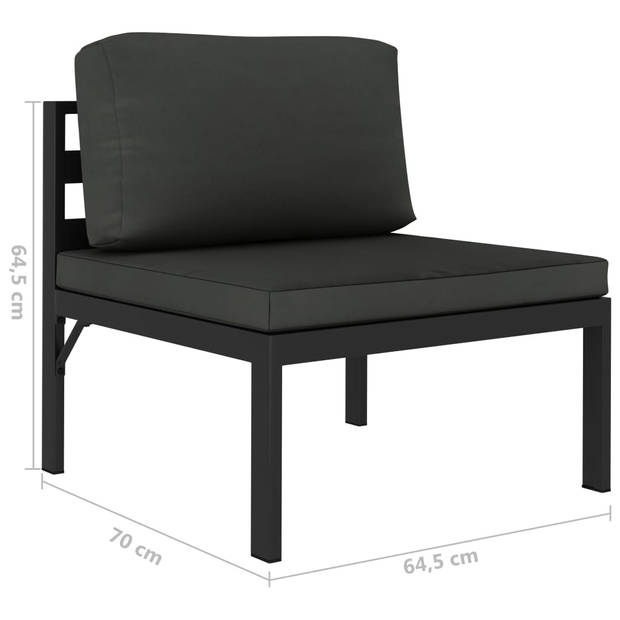 vidaXL 6-delige Loungeset met kussens aluminium antraciet