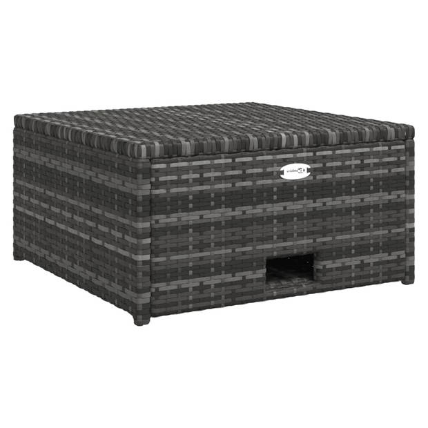 vidaXL 4-delige Loungeset met kussens poly rattan grijs