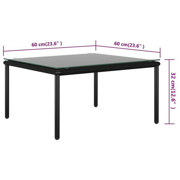 vidaXL 5-delige Loungeset met kussens PVC zwart