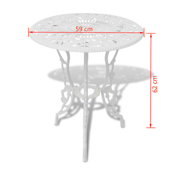 vidaXL 3-delige Bistroset gietaluminium wit