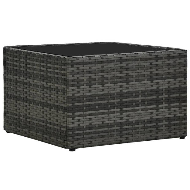 vidaXL 5-delige Loungeset met kussens poly rattan grijs