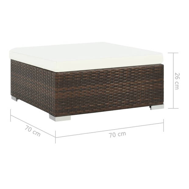 vidaXL 8-delige Loungeset met kussens poly rattan bruin