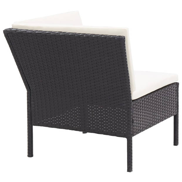 vidaXL 8-delige Loungeset met kussens poly rattan zwart