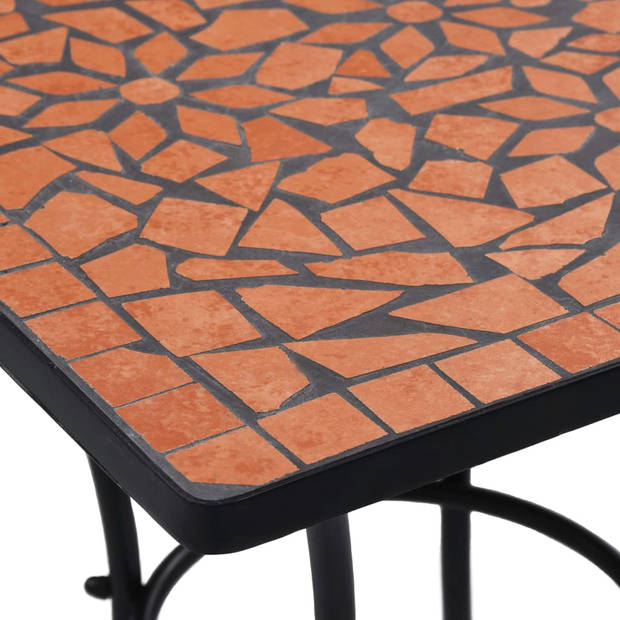 The Living Store Mozaïek Bistroset - Terracotta - 60 x 60 x 76 cm - Sterk en Duurzaam - 2 Stoelen - 1 Tafel