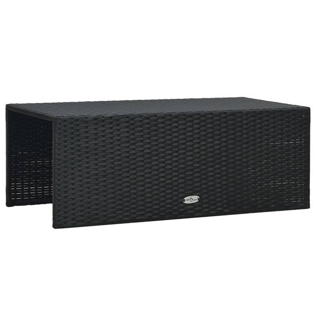 vidaXL 6-delige Loungeset met kussens poly rattan zwart