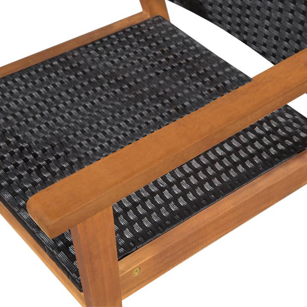 vidaXL 5-delige Tuinset poly rattan zwart en bruin