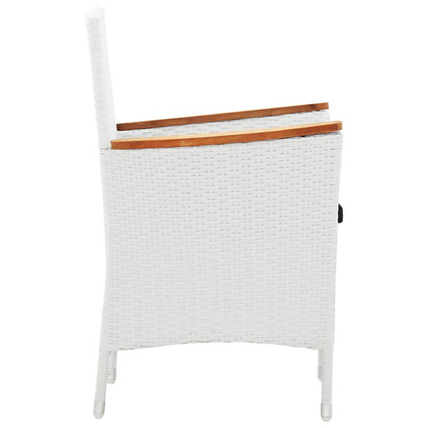 vidaXL 9-delige Tuinset poly rattan wit