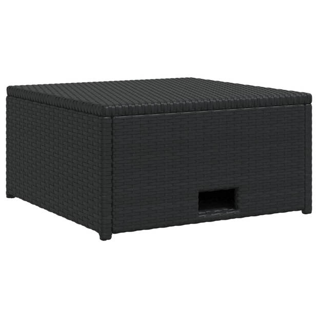 vidaXL 4-delige Loungeset met kussens poly rattan zwart