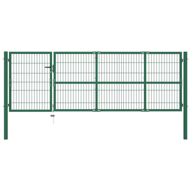 The Living Store Hekpoorten - Groene - Gepoedercoate Stalen Tuinpoort - 100 cm Hoog - 350 cm Afstand - 6 x 6 x 150 cm