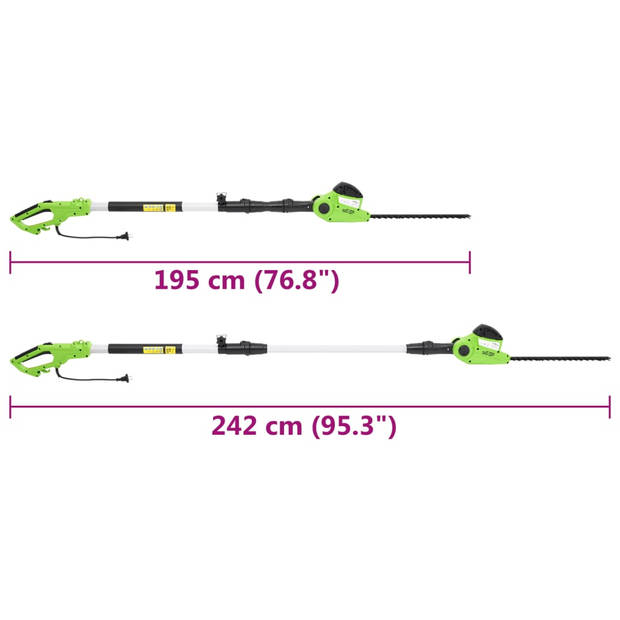 vidaXL Heggenschaar elektrisch telescopisch 41 cm 550 W