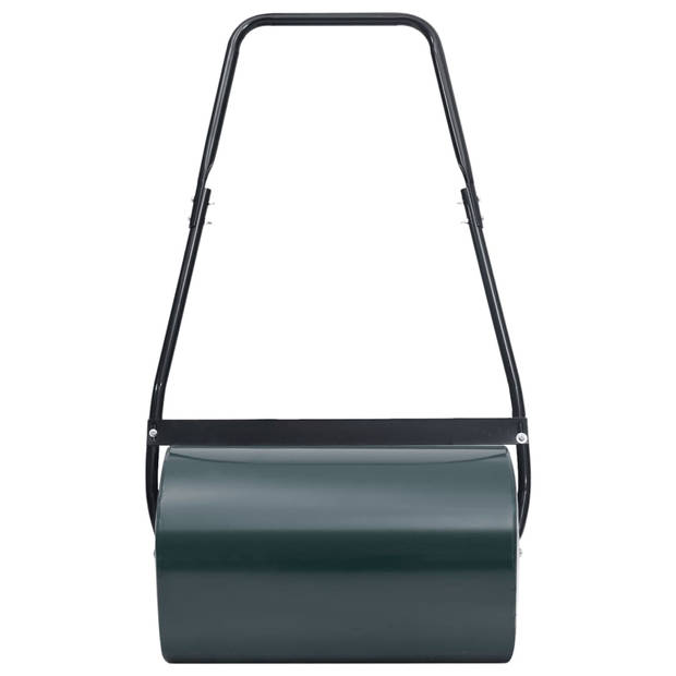 The Living Store Tuinwals Grasroller - 57 cm - Duurzaam stalen materiaal - 50L inhoud - Groen/Zwart