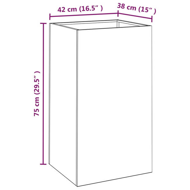 vidaXL Plantenbak 42x38x75 cm cortenstaal