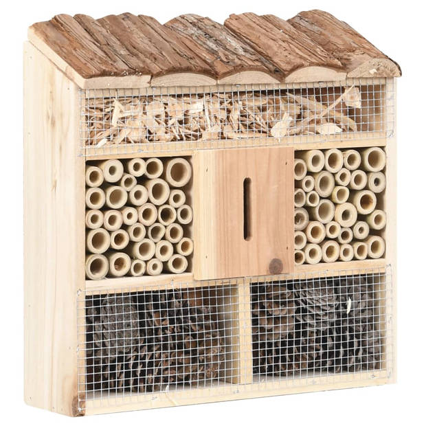 The Living Store Insectenhok Houten - Vurenhout - 30x10x30 cm - Natuurlijke Habitat voor Insecten