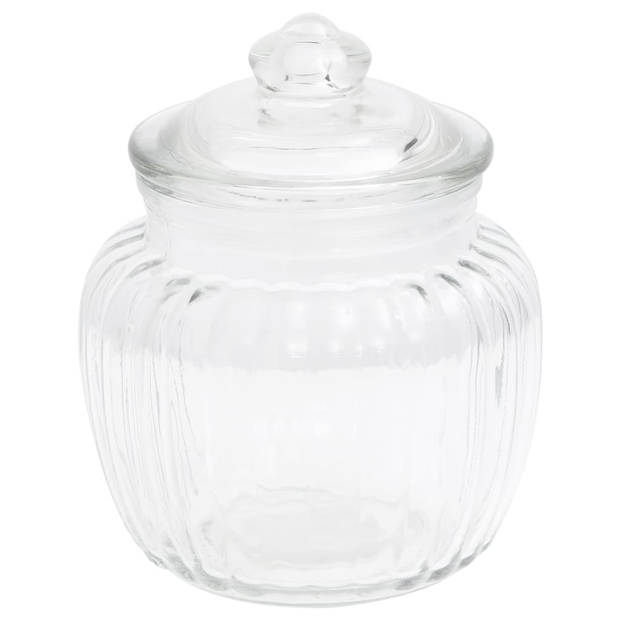 The Living Store Opbergpottenset - Glas - 9 x 14 cm - 500 ml - Transparant