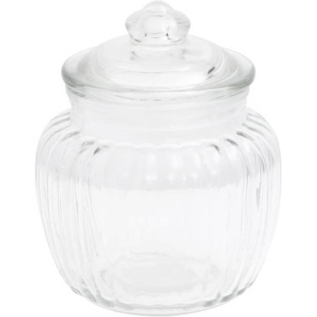 The Living Store Opbergpottenset - Glas - 9 x 14 cm - 500 ml - Transparant