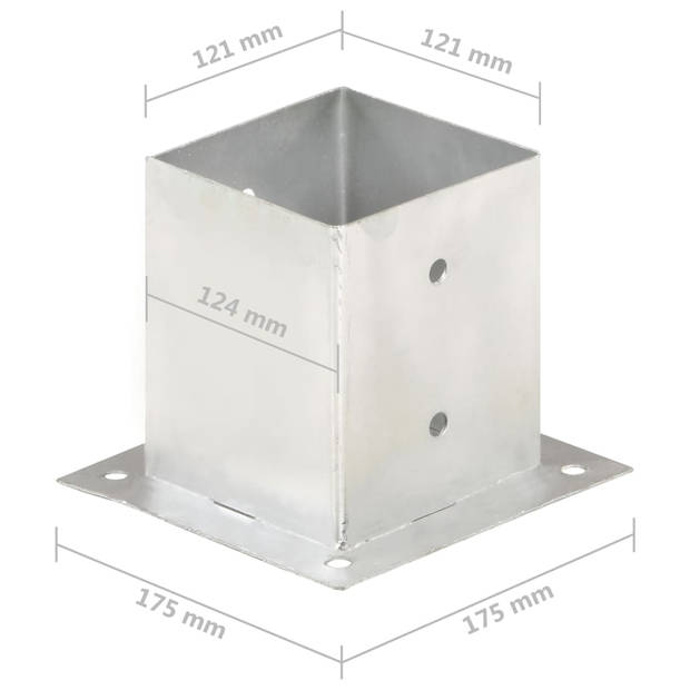 vidaXL Paalankers 4 st 121 mm gegalvaniseerd metaal