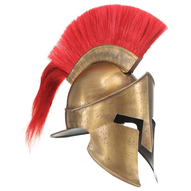 The Living Store Grieks Soldatenhelm - Replica - Antiek-look - 29 x 21 x 40 cm - 18-gauge staal