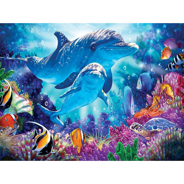 Rubye Diamond Painting Volwassenen & Kinderen - Kleurrijke Dolfijnen - 30x40cm