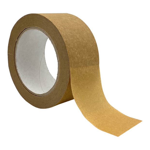 DULA verpakkingstape - Papier - 50mm x 50 m - 6 rollen - Papiertape - Bruin - Papieren plakband