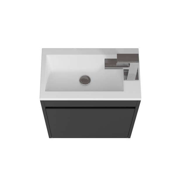 Badplaats Toiletmeubel Sinta 40cm - mat zwart - witte wastafel