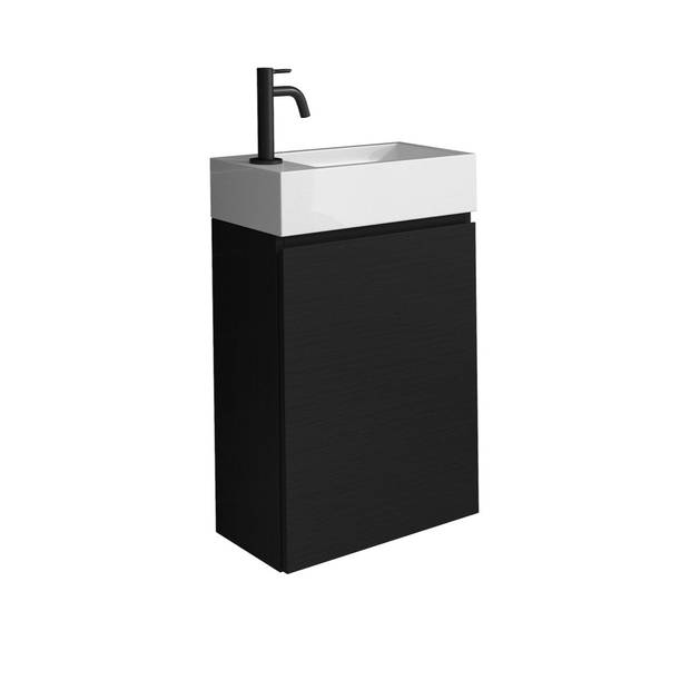 Badplaats Toiletmeubel Angela 40cm - zwart houtnerf
