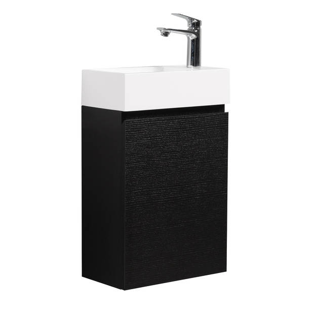 Badplaats Toiletmeubel Angela 40cm - zwart houtnerf