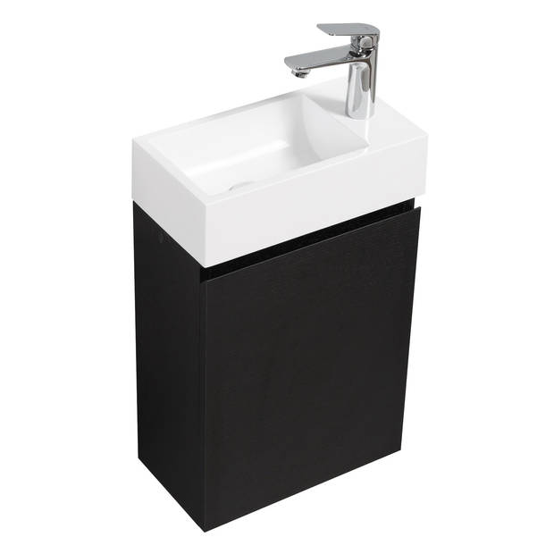 Badplaats Toiletmeubel Angela 40cm - zwart houtnerf