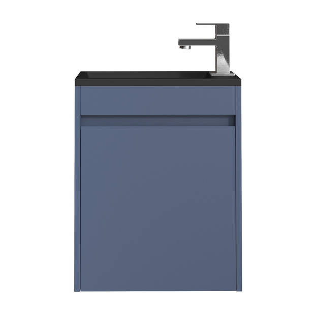 Badplaats Toiletmeubel Sinta 40cm - blauw - zwarte wastafel