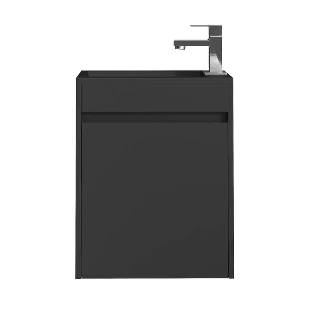 Badplaats Toiletmeubel Sinta 40cm - mat zwart - zwarte wastafel
