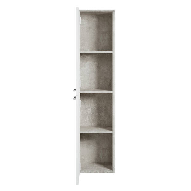 Badplaats Badkamerkast Saturnus 35 x 35 x 130 cm - beton grijs met wit