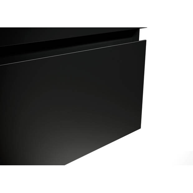 Badplaats Badkamermeubel Angela 100cm - zwarte wastafel - mat zwart