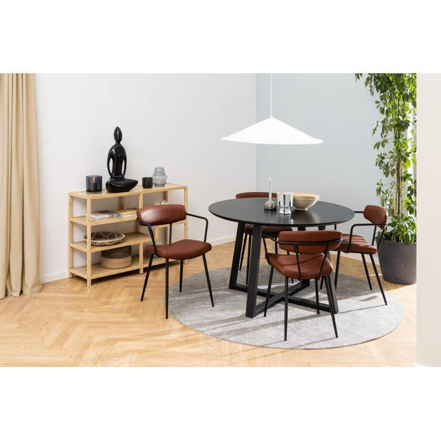 Balika eetkamertafel Ø120cm zwart.