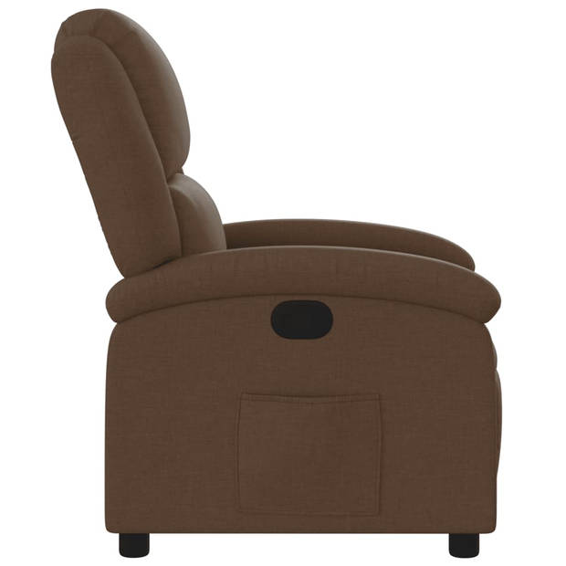 vidaXL Fauteuil verstelbaar stof bruin